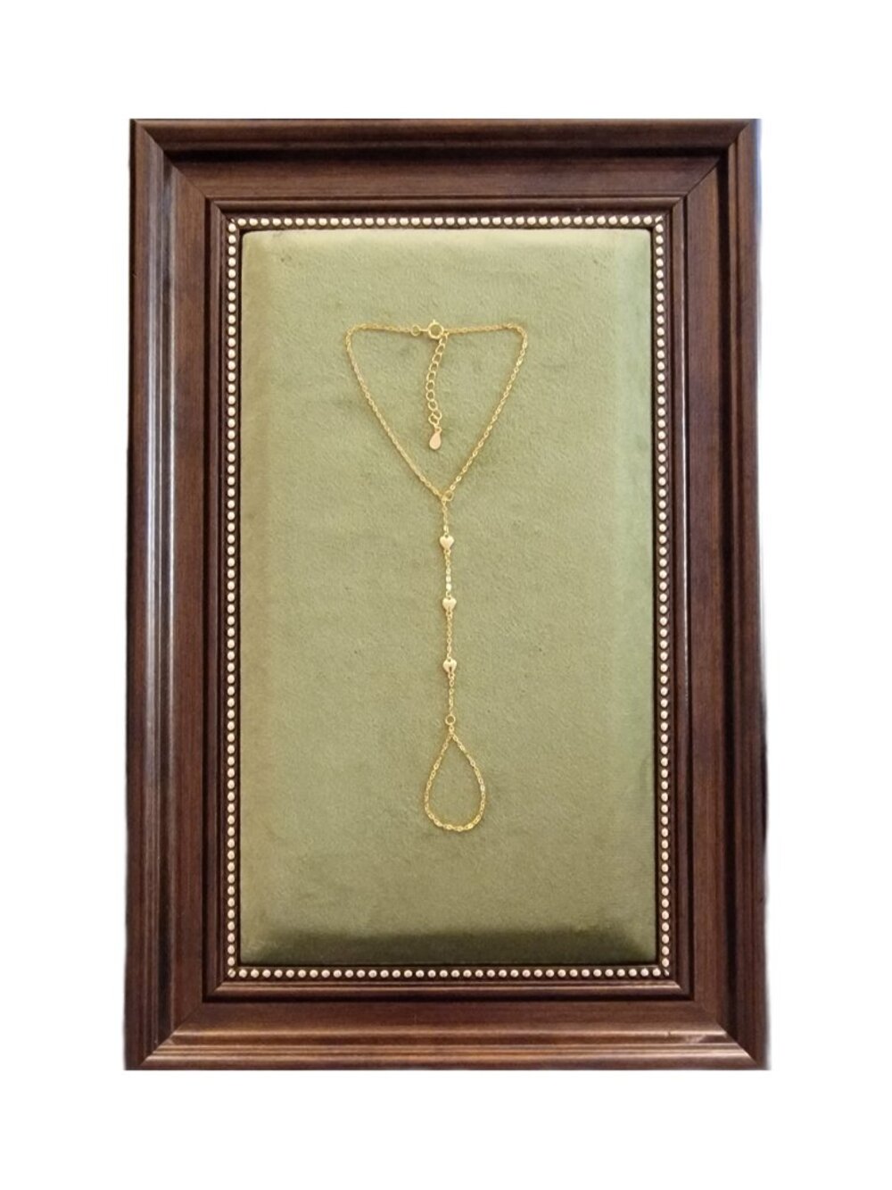 925 Sterling Silver Heart Hand Chain Bracelet 14K Gold Plated Dainty NWT